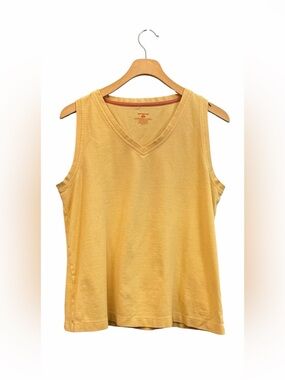 Patagonia V-Neck Sleeveless Tank Top Size L Orange Yellow Summer Casual